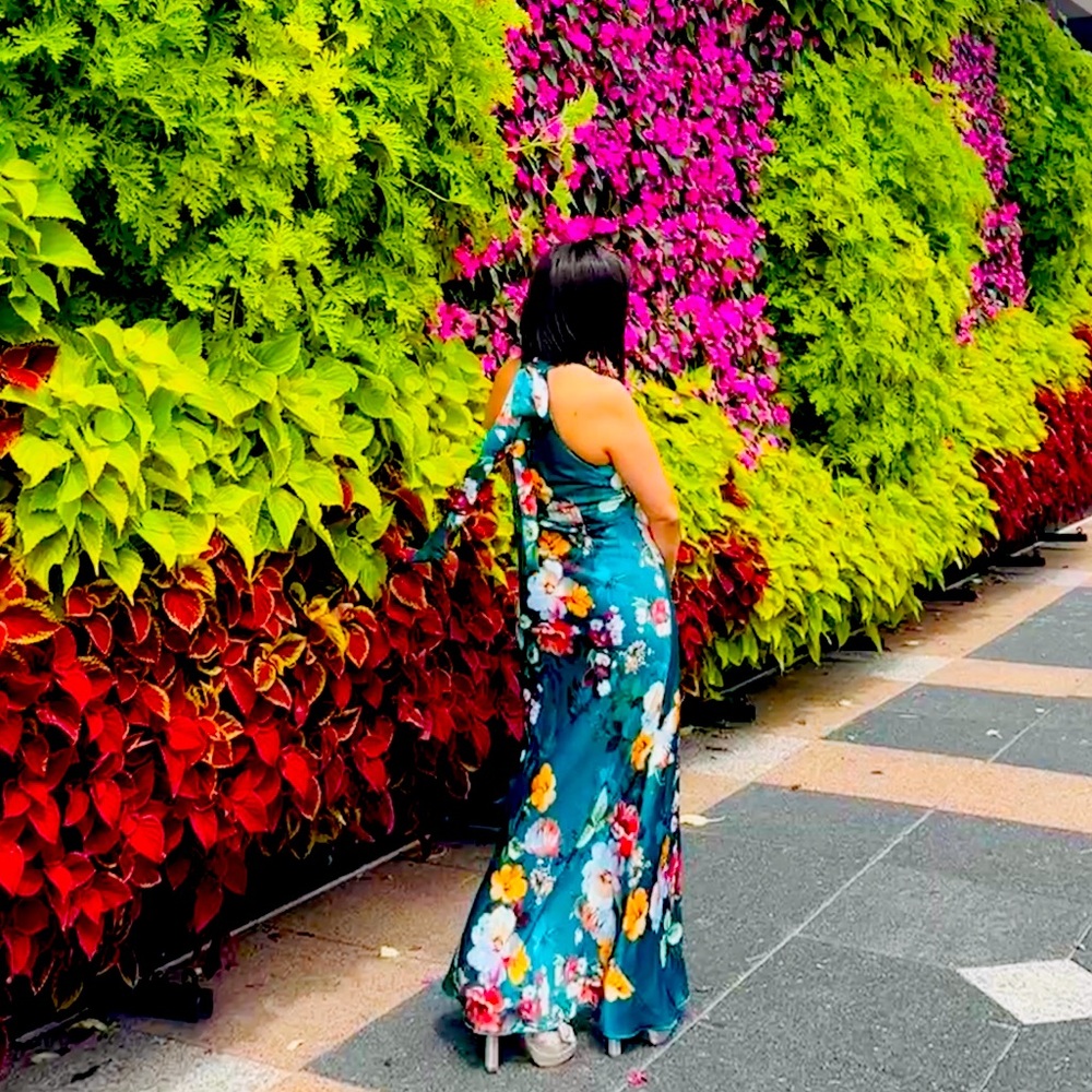 Floral Long Gown/ Wedding Guest Dress
